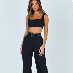 NWT Princess Polly Huxley Black Crop Top
